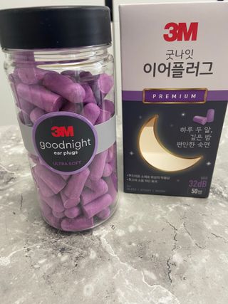 3M 소음방지 수면 귀마개 굿나잇 이어플러그 오렌지/퍼플 50쌍 — 5점을 준 리뷰어가 2023년 7월 올린 사용 사진