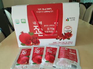 농업회사법인조은 유기농 석류 NFC 착즙주스 70ml 30포 — 5점을 준 리뷰어가 2021년 10월 올린 사용 사진