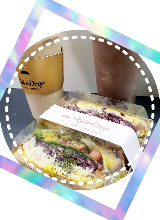 [레인드랍 커피 본점] 음료 2잔 + 디저트와플 or 샌드위치 리뷰 사진