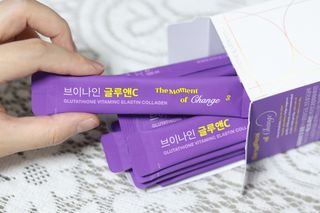 브이나인 글루타치온 비타민C 콜라겐 세라마이드 14포 1BOX — 4.5점을 준 리뷰어가 2022년 8월 올린 사용 사진