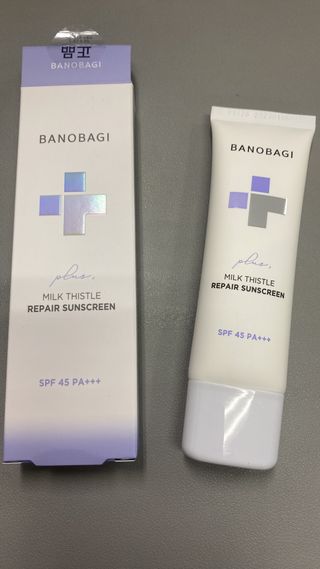 바노바기 코스메틱 바노바기 밀크씨슬 리페어 시카 선스크린 플러스 50ml — 5점을 준 리뷰어가 2023년 3월 올린 사용 사진