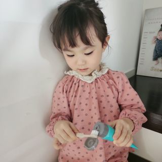 치과에서 쓰는 치약 _ 라벨제로 저불소 꼬마, 키즈, 유아, 베이비, 주니어 안전한 어린이치약 — 5점을 준 리뷰어가 2022년 12월 올린 사용 사진