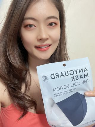 애니가드 셋업마스크 4컬러 각 10매입 [크리미베이지, 캐시미어로즈, 초콜렛브라운, 미드나잇네이비] — 5점을 준 리뷰어가 2022년 2월 올린 사용 사진