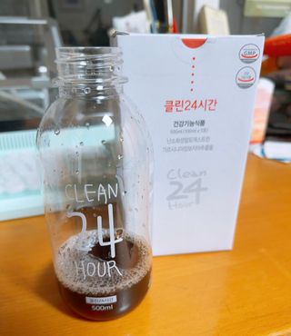 클린24시간 1BOX(5포) + 전용보틀(500ml) — 5점을 준 리뷰어가 2023년 7월 올린 사용 사진