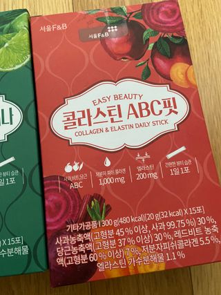 서울에프엔비 콜라스틴 3종 뷰티젤리스틱 45입 [ABC핏 15입 /  석류핏 15입 / 청스피루리나 15입] — 5점을 준 리뷰어가 2021년 9월 올린 사용 사진
