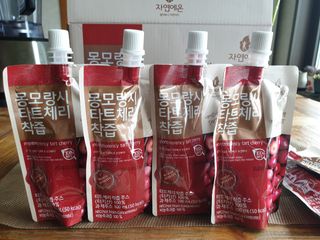 자연에온 몽모랑시 타트체리 3종 세트 구성 - 저분자콜라겐젤리, NFC 착즙주스 — 5점을 준 리뷰어가 2021년 7월 올린 사용 사진