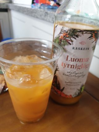 H365 [Kaskein Luomutyrniglögi] 핀란드 전통 무알콜 멀드와인 시벅톤 글로기 — 5점을 준 리뷰어가 2021년 4월 올린 사용 사진