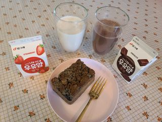 빙그레 우유얌 초코 / 우유얌 딸기 — 4.5점을 준 리뷰어가 2021년 4월 올린 사용 사진