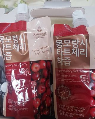 자연에온 몽모랑시 타트체리 착즙 100mL 10개입 2BOX — 5점을 준 리뷰어가 2021년 1월 올린 사용 사진