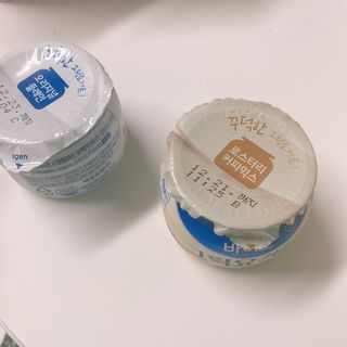 매일바이오 그릭요거트 오리지널 플레인 4개, 로스터리 커피믹스 4개 — 4점을 준 리뷰어가 2021년 12월 올린 사용 사진