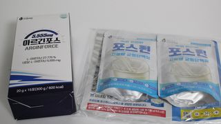 자연에온 아르긴포스 L-아르기닌 5555mg 스틱 15개입 1박스 — 4.5점을 준 리뷰어가 2022년 2월 올린 사용 사진