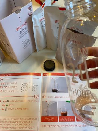 클린24시간 1BOX(5포) + 전용보틀(500ml) — 5점을 준 리뷰어가 2022년 10월 올린 사용 사진