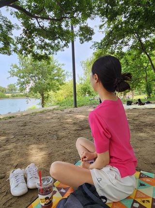 더그린랩 WOMEN TWIST MODAL SHORT SLEEVE — 5점을 준 리뷰어가 2023년 6월 올린 사용 사진