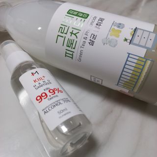 [엠메이데이] 그린티 피톤치드 감쪽같이 500ml + 손소독액 50ml — 5점을 준 리뷰어가 2022년 2월 올린 사용 사진