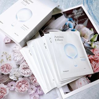 아미퓨어 촉촉하고 밝은 피부를 만들어주는 1일1팩, 아미노이펙트 마스크 10매 — 5점을 준 리뷰어가 2021년 6월 올린 사용 사진