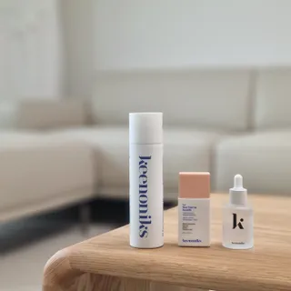 키노닉스 3종 세트 [펀더멘탈앰플 + 로지톤업선밀크 + 블루밍세럼인미스트] — 5점을 준 리뷰어가 2022년 3월 올린 사용 사진