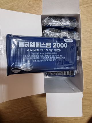 바른비타민 옵티엠에스엠2000 1박스 60포 관절 연골 복합건강기능식품 — 5점을 준 리뷰어가 2021년 6월 올린 사용 사진