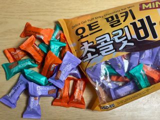 델리스 오트 밀키 초콜릿 바 — 5점을 준 리뷰어가 2022년 4월 올린 사용 사진