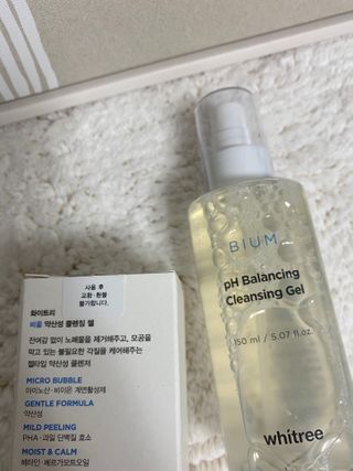 화이트리 비움 약산성 클렌징젤 ,마일드 필링젤 세트 — 5점을 준 리뷰어가 2021년 2월 올린 사용 사진