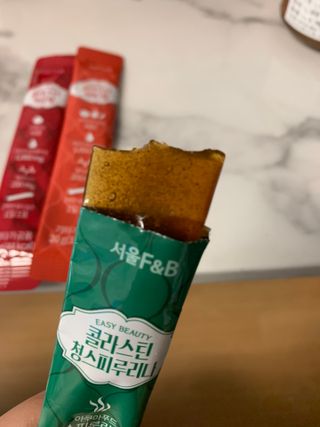 서울에프엔비 콜라스틴 3종 뷰티젤리스틱 45입 [ABC핏 15입 /  석류핏 15입 / 청스피루리나 15입] — 5점을 준 리뷰어가 2021년 7월 올린 사용 사진