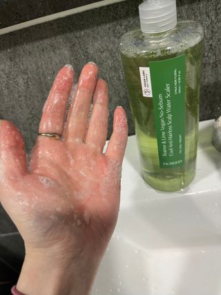 닥터시드 티트리 앤 라임 비건 지성케어 쿨 탈모 두피 워터 스케일러 — 3.5점을 준 리뷰어가 2024년 4월 올린 사용 사진