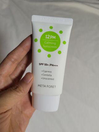 메타포레 12PM  카밍 선스크린 — 5점을 준 리뷰어가 2021년 8월 올린 사용 사진