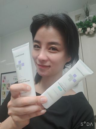 바노바기 코스메틱 바노바기 밀크씨슬 리페어 시카 폼 클렌저 플러스 120ml + 선스크린 플러스 50ml — 5점을 준 리뷰어가 2023년 7월 올린 사용 사진