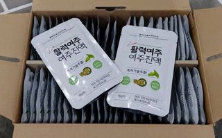 참유원 특허제조 활력 여주진액 여주즙 50포 — 5점을 준 리뷰어가 2022년 1월 올린 사용 사진