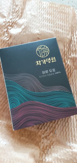 차가명원 차가버섯 프리미엄 추출분말 10일분(20포) — 5점을 준 리뷰어가 2022년 6월 올린 사용 사진