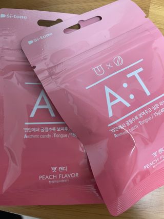 입 냄새 완화에 도움을 주는 에티켓 캔디 복숭아맛 앳캔디 — 5점을 준 리뷰어가 2021년 1월 올린 사용 사진