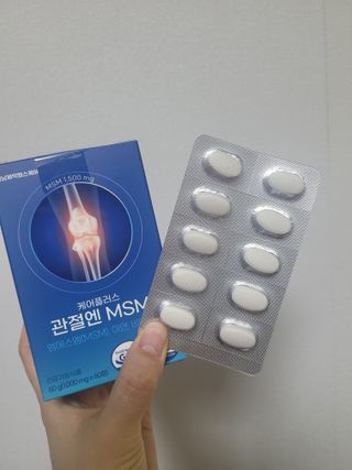 [경남제약헬스케어]케어플러스 관절엔 MSM 1000mg 60정/1개월분/관절/뼈/연골 영양/비타민D+아연/1일2정 — 5점을 준 리뷰어가 2024년 1월 올린 사용 사진