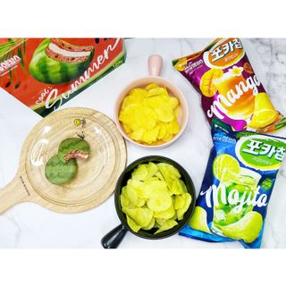 2022 오리온 여름한정판 초코파이 수박 / 포카칩 훌라망고맛 / 포카칩 라임모히또맛 — 2점을 준 리뷰어가 2022년 7월 올린 사용 사진