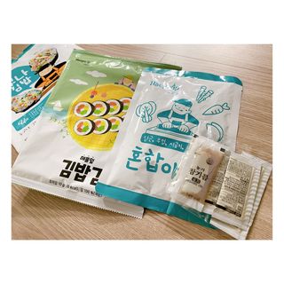 해풀잎 누구나 김밥*1ea [(혼합야채 35g *1ea,  김밥김 (5g, 5ea),  양념간장 (6g, 5ea), 참기름(5g, 2ea)] — 4.5점을 준 리뷰어가 2022년 7월 올린 사용 사진