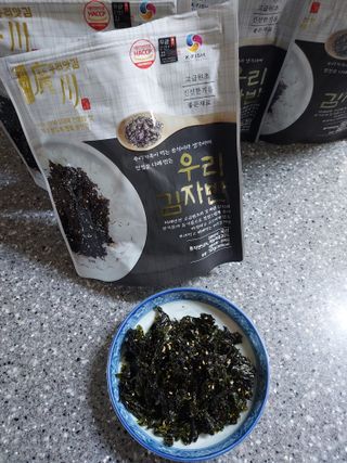 광천우리맛김 우리집밥도둑 맛있는광천김 우리김자반 50g 5봉 — 5점을 준 리뷰어가 2021년 11월 올린 사용 사진