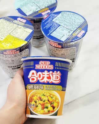 NISSIN 닛신 컵누들  4종 - 씨푸드오리지날, 씨푸드 스파이시, 씨푸드 커리, 씨푸드 XO소스 — 4점을 준 리뷰어가 2021년 12월 올린 사용 사진
