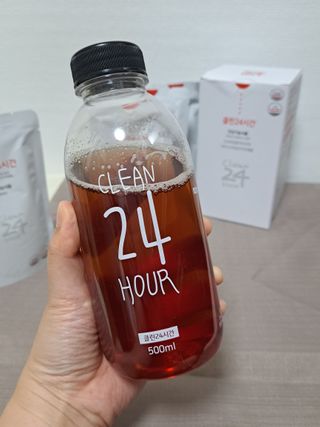 클린24시간 1BOX(5포) + 전용보틀(500ml) — 5점을 준 리뷰어가 2023년 8월 올린 사용 사진