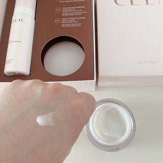 프리마인 바르기만 하면 철벽 스킨케어+24시간 마스크팩 효과. 셀라브 리제너레이팅 시스템 부스터+크림 세트 — 5점을 준 리뷰어가 2023년 7월 올린 사용 사진