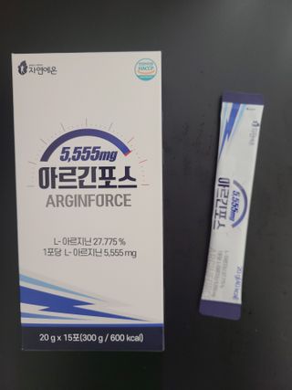 자연에온 아르긴포스 L-아르기닌 5555mg 스틱 15개입 1박스 — 5점을 준 리뷰어가 2021년 4월 올린 사용 사진