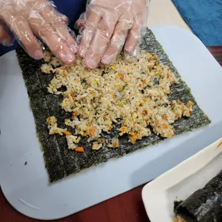 해풀잎 누구나 김밥*1ea [(혼합야채 35g *1ea,  김밥김 (5g, 5ea),  양념간장 (6g, 5ea), 참기름(5g, 2ea)] — 4점을 준 리뷰어가 2022년 7월 올린 사용 사진
