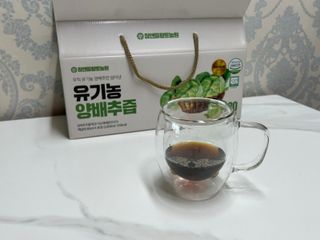 참앤들황토농원 국내산 유기농 양배추를 그대로 담은,  유기농 양배추즙  80ml X 30포 1박스 — 5점을 준 리뷰어가 2023년 4월 올린 사용 사진