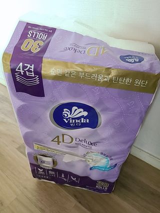 빈다 4Deluxe 4겹 엠보싱 롤 화장지 — 5점을 준 리뷰어가 2022년 3월 올린 사용 사진