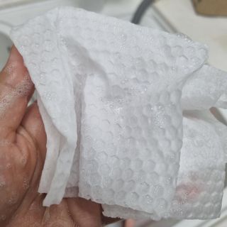 부직포나라 중금속유해물질ZERO 뜯어쓰는 주방 일회용수세미 60매 2매 — 5점을 준 리뷰어가 2022년 9월 올린 사용 사진