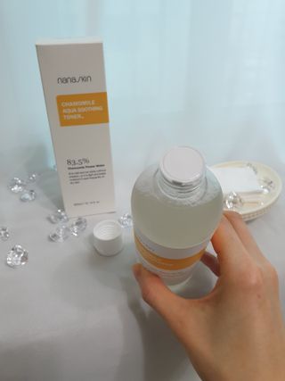 나나스킨 캐모마일아쿠아수딩토너 — 5점을 준 리뷰어가 2021년 4월 올린 사용 사진