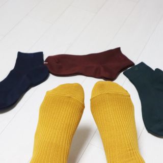 [사이즈가 있는 양말 필로이] 남/여 골지 발목 양말 4족 세트 남【S, M, L, XL】여【S, M, L】_컬러 랜덤 — 5점을 준 리뷰어가 2022년 6월 올린 사용 사진