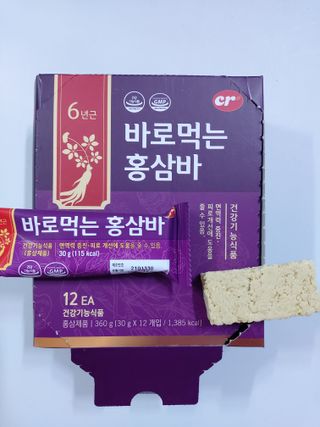 씨알푸드 건강기능식품 6년근 홍삼 함유, 바로먹는 홍삼바 30g 12개입 — 4.5점을 준 리뷰어가 2022년 3월 올린 사용 사진