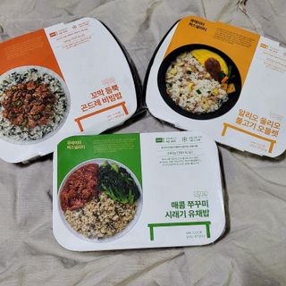직탁 식단관리 3종 도시락(꼬막 듬뿍 곤드레비빔밥, 알리오올리오 불고기오믈렛, 매콤쭈꾸미 시래기유채밥) — 5점을 준 리뷰어가 2022년 7월 올린 사용 사진