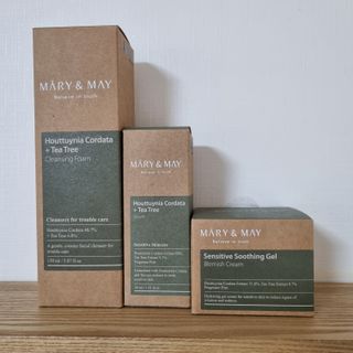 마리엔메이 센서티브 수딩 젤 크림 + 어성초 티트리 추출물 세럼 + 어성초 티트리 모공 클렌징 폼 — 5점을 준 리뷰어가 2021년 8월 올린 사용 사진