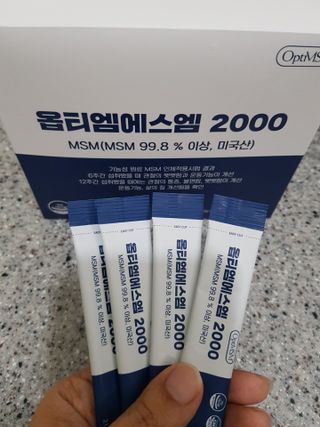 바른비타민 옵티엠에스엠2000 1박스 60포 관절 연골 복합건강기능식품 — 4점을 준 리뷰어가 2021년 6월 올린 사용 사진