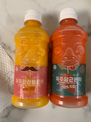 탐라원 제주의 맛, 몬딱주스 4종세트 - 한라봉몬딱주스, 천혜향몬딱주스, 청귤에이드, 당근몬딱주스 — 5점을 준 리뷰어가 2021년 7월 올린 사용 사진