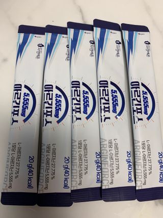 자연에온 아르긴포스 L-아르기닌 5555mg 스틱 15개입 1박스 — 5점을 준 리뷰어가 2021년 4월 올린 사용 사진